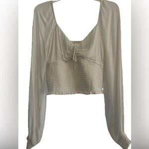 Hollister Women’s Long sleeve Cream Textured Top